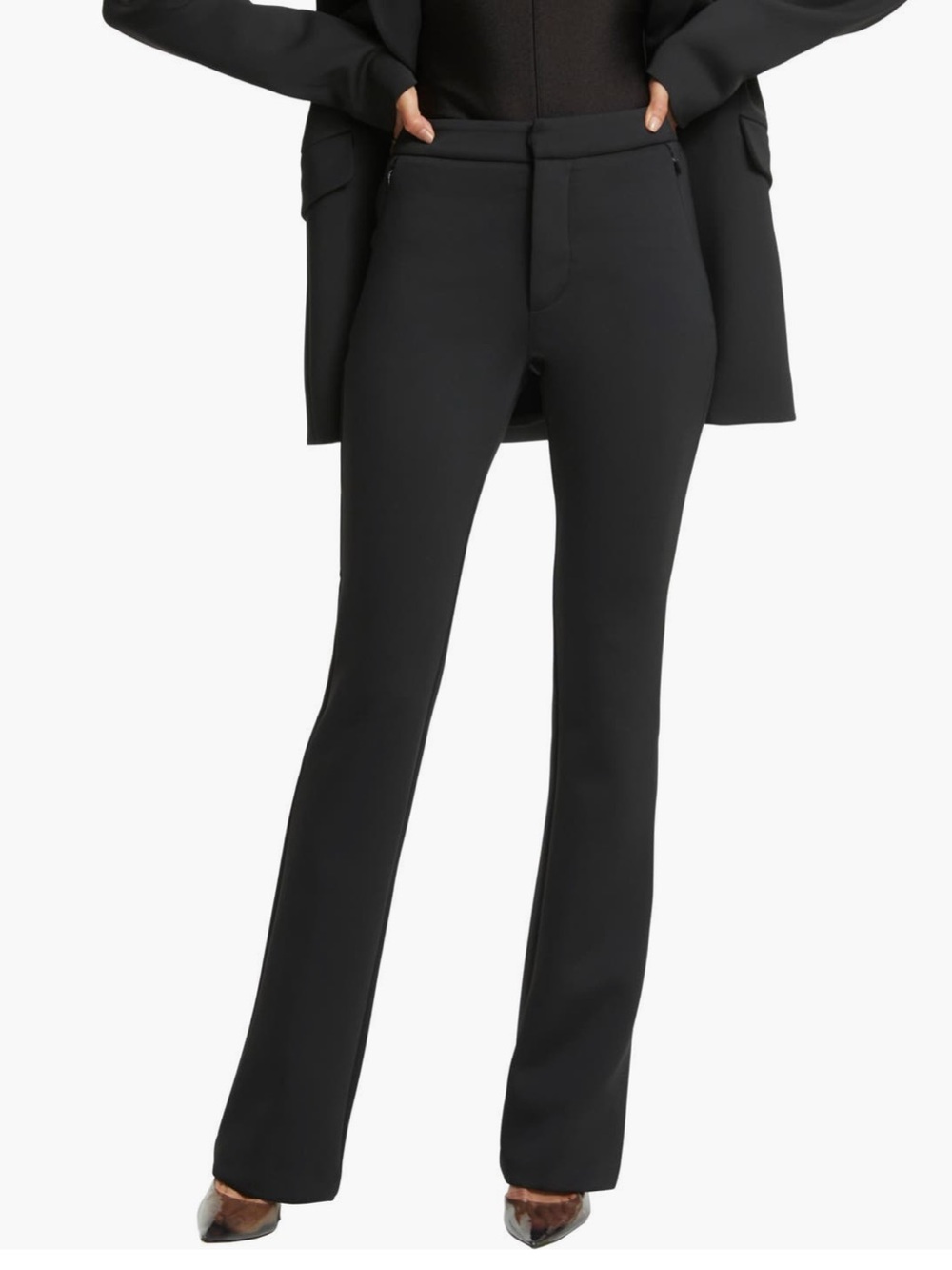 NWT Good American Scuba Knit Bootcut Trousers Dress Pants Black Size 22 Plus